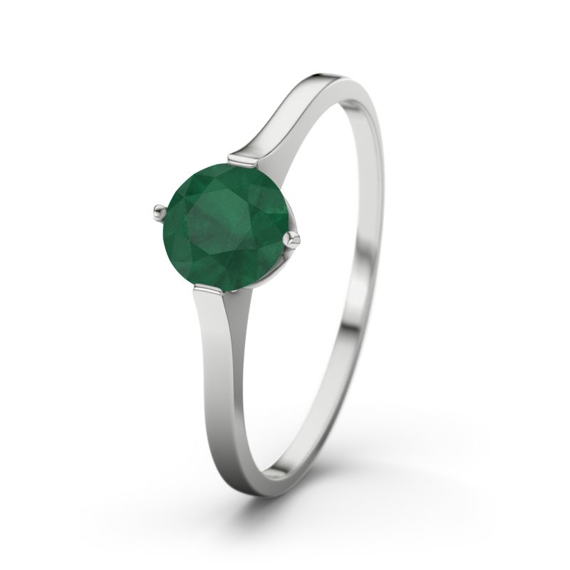 Smaragd Weißgoldring Summer, Weißgold 375, von vorn