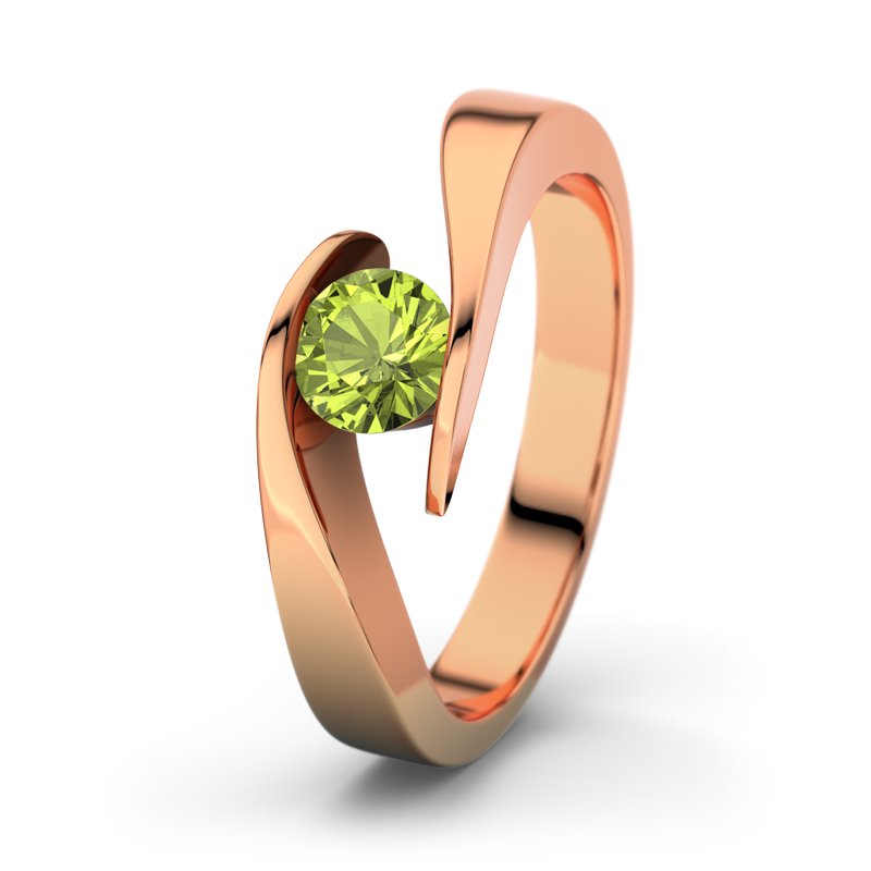 Peridot Rotgoldring Summersault, Rotgold 585, von vorn