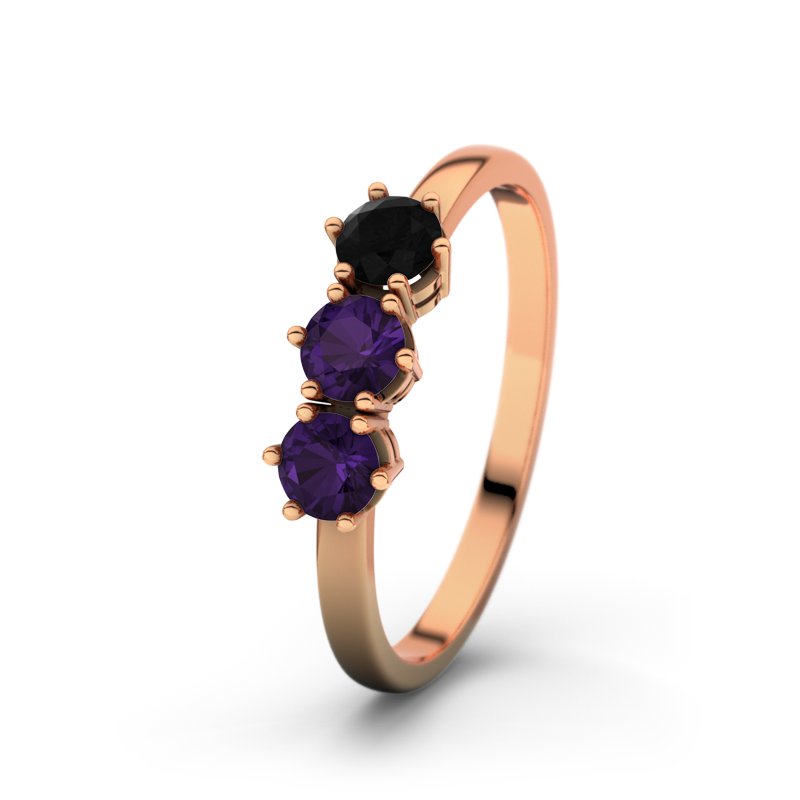 Amethyst Rotgoldring Tamara, Rotgold 585, von vorn