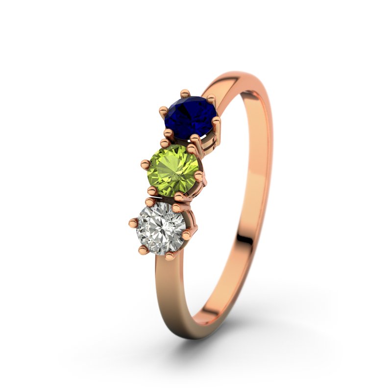 Diamantring Tamara, Rotgold 750, von vorn