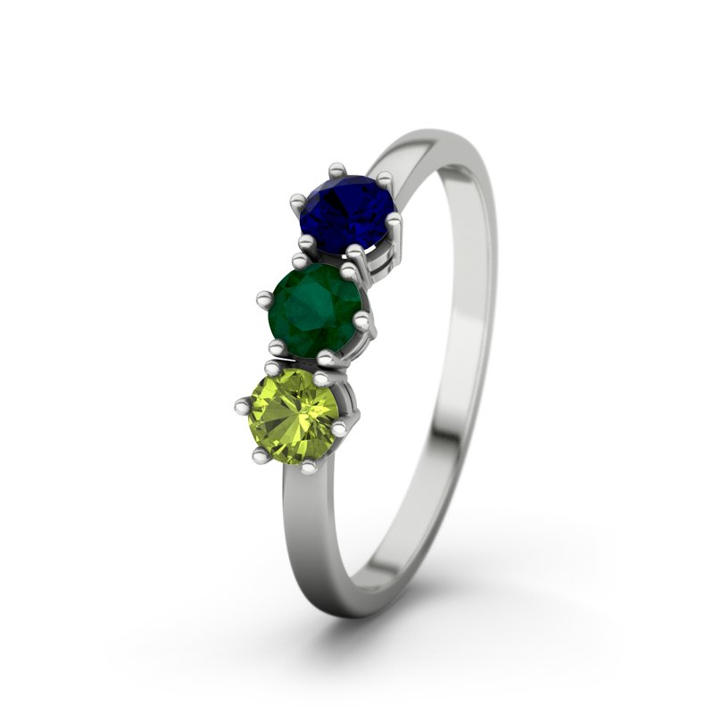 Peridot Sterlingsilberring Tamara, Sterlingsilber 925, von vorn