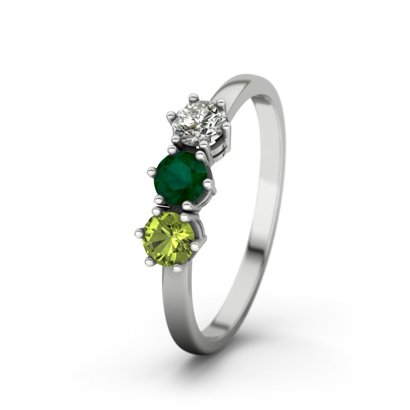 Peridot Sterlingsilberring Tamara, Sterlingsilber 925, von vorn