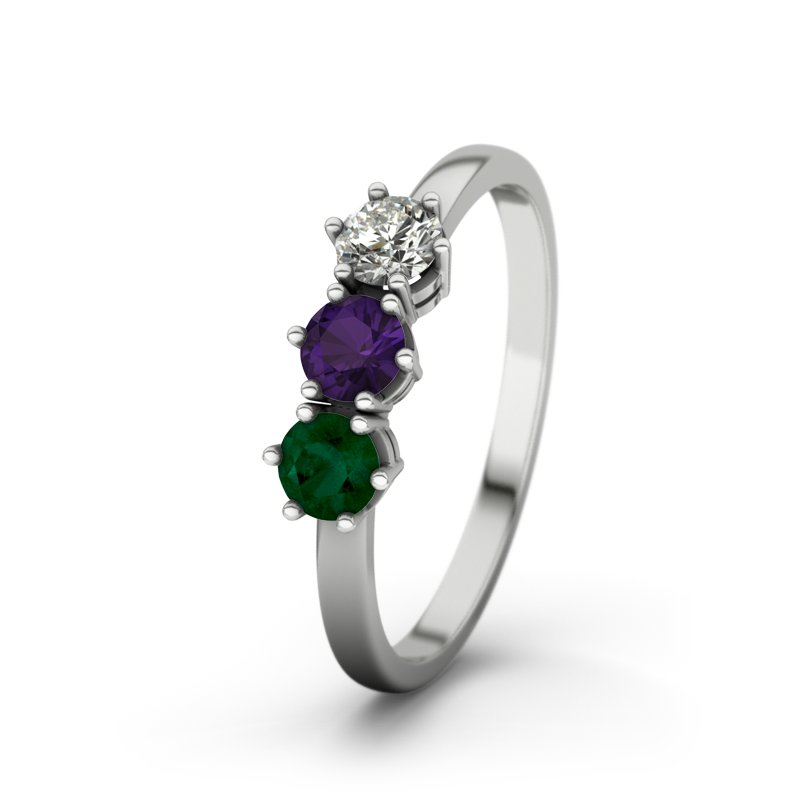 Smaragd Sterlingsilberring Tamara, Sterlingsilber 925, von vorn