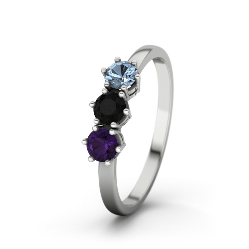 Amethyst Weißgoldring Tamara, Weißgold 585, von vorn
