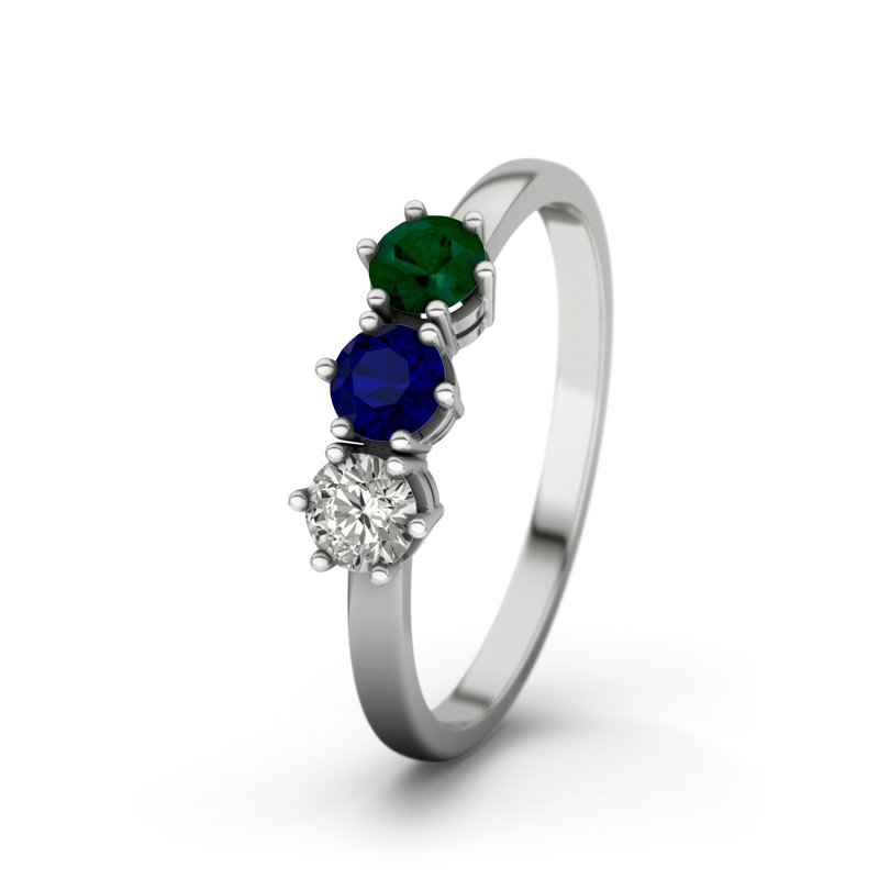 Diamantring Tamara, Weißgold 750, von vorn