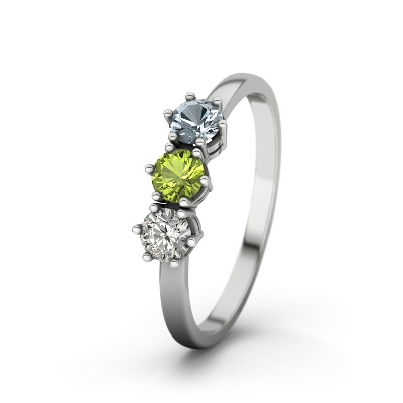 Diamantring Tamara, Weißgold 750, von vorn