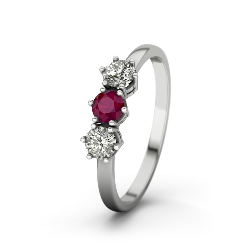 Diamantring Tamara, Weißgold 750, von vorn