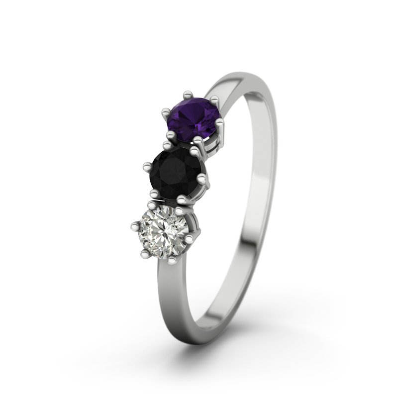 Diamantring Tamara, Weißgold 750, von vorn