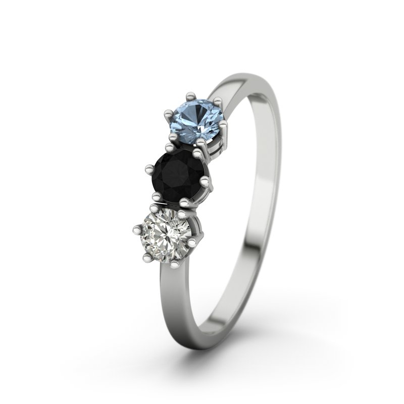 Diamantring Tamara, Weißgold 750, von vorn