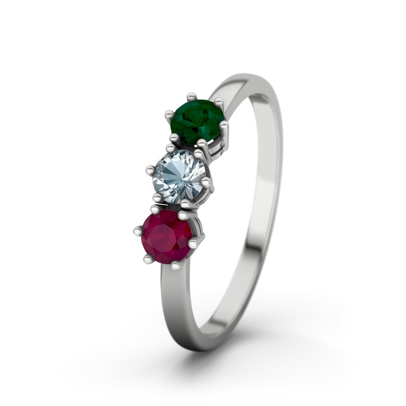 Rubin Weißgoldring Tamara, Weißgold 585, von vorn