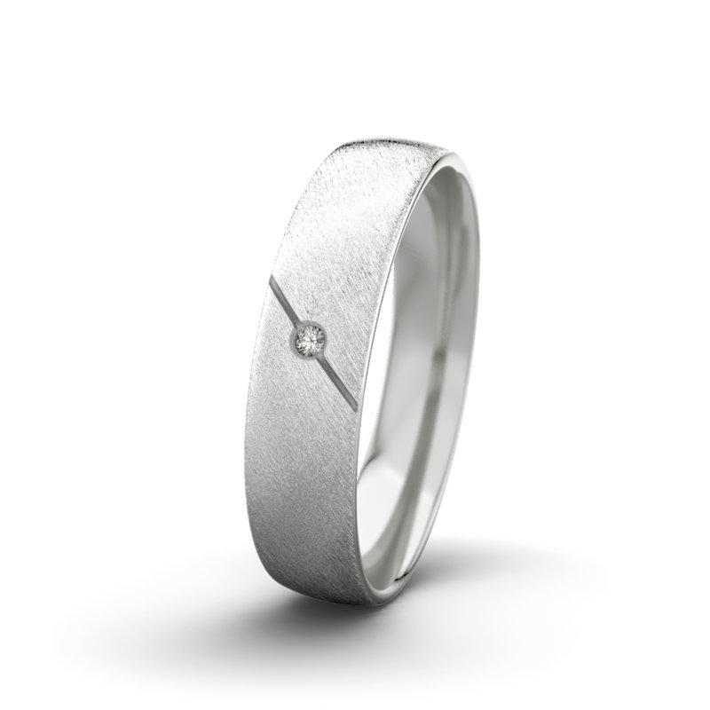 Diamantring Tarzan M4 P3, Sterlingsilber 925 Schrägmatt, von vorn