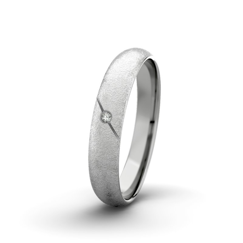 Diamantring Tarzan M4 P5, Platinum 600 eismatt, von vorn