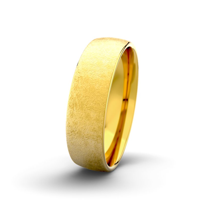 Kein Stein Gelbgold eismattring Tarzan M6 P3, Gelbgold 375 eismatt, von vorn