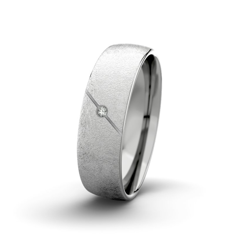 Diamantring Tarzan M6 P3, Platinum 600 eismatt, von vorn