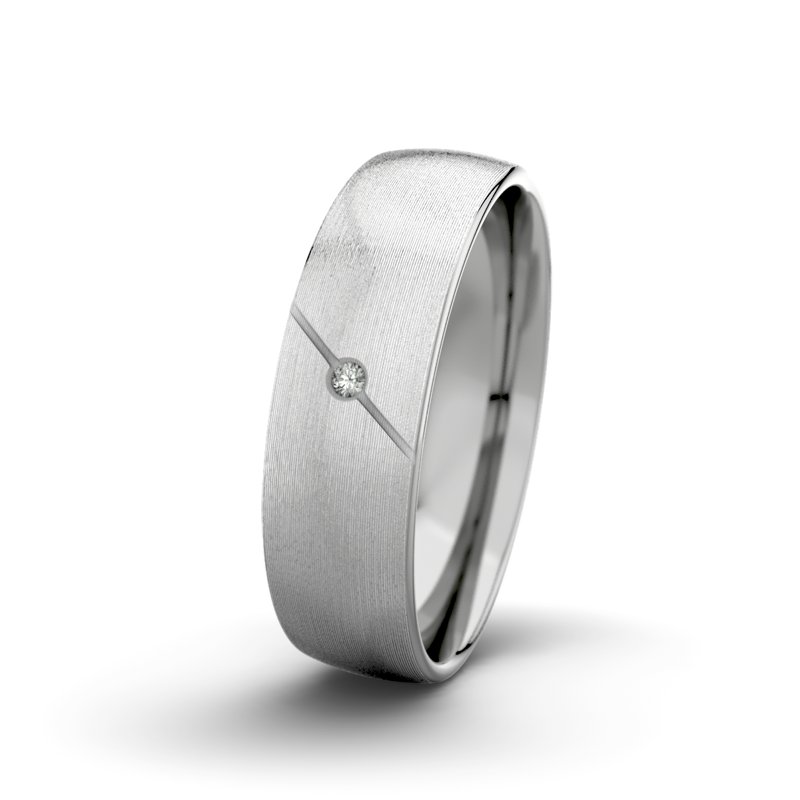 Diamantring Tarzan M6 P3, Platinum 600 längsmatt, von vorn