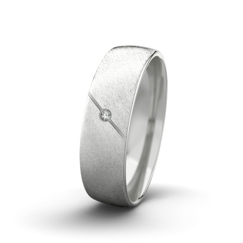Diamantring Tarzan M6 P3, Sterlingsilber 925 Schrägmatt, von vorn