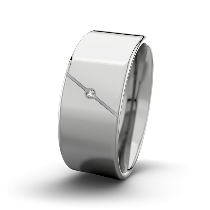 Diamantring Tarzan M9 P1, Platinum 950 poliert, von vorn