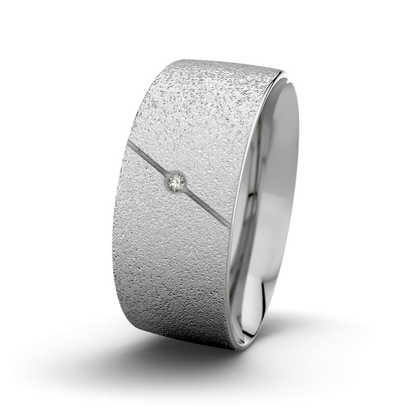 Diamantring Tarzan M9 P2, Palladium 950 Sandmattgrob, von vorn