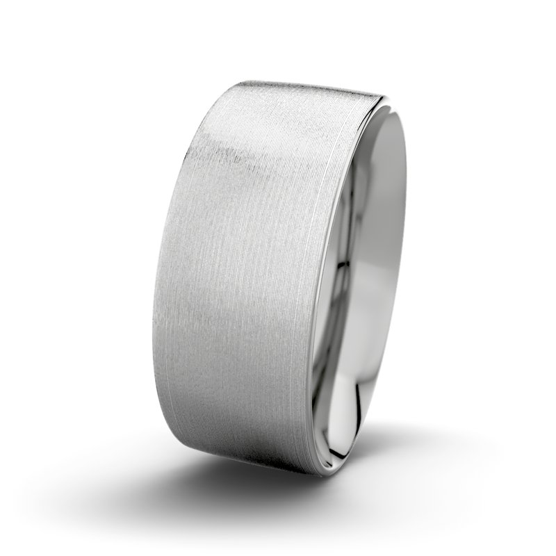 Kein Stein Platinum längsmattring Tarzan M9 P2, Platinum 950 längsmatt, von vorn