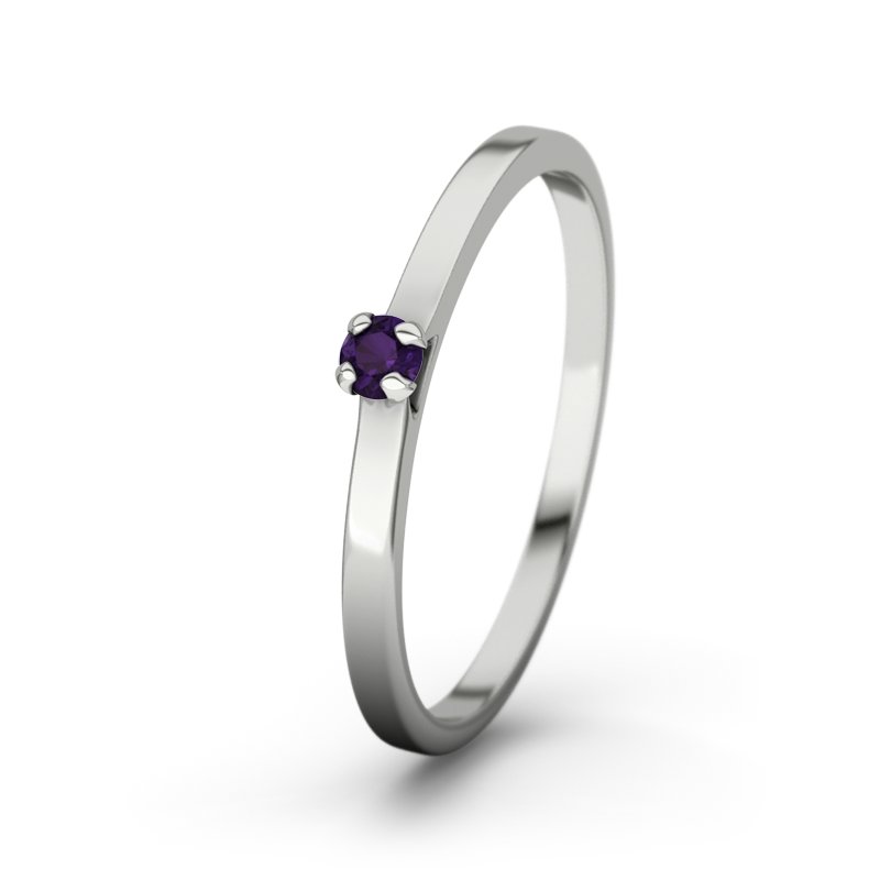 Amethyst Platinumring Tribeca, Platinum 950, von vorn