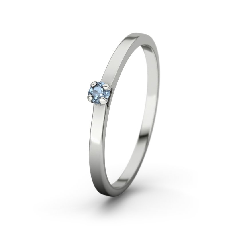 Blauer Topas Platinumring Tribeca, Platinum 950, von vorn