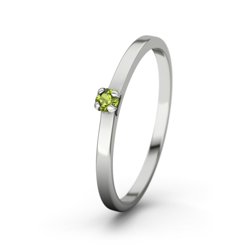 Peridot Platinumring Tribeca, Platinum 950, von vorn