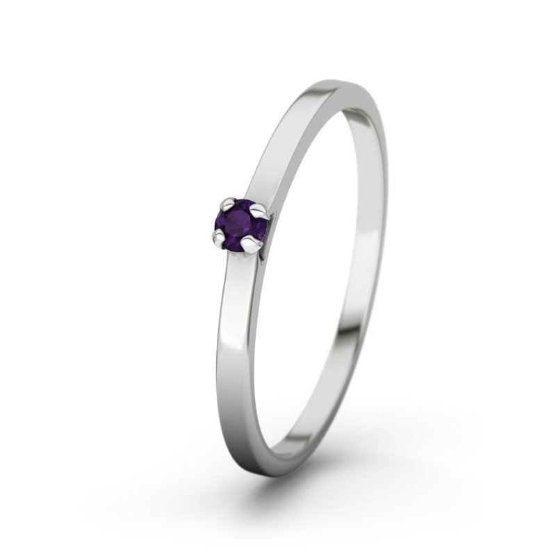 Amethyst Sterlingsilberring Tribeca, Sterlingsilber 925, von vorn