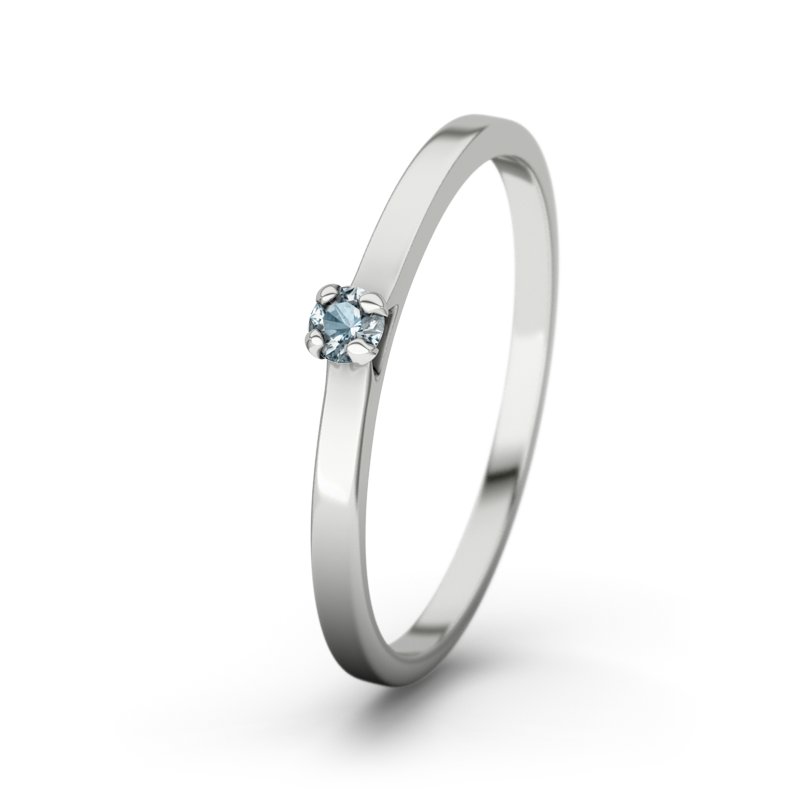 Aquamarin Sterlingsilberring Tribeca, Sterlingsilber 925, von vorn