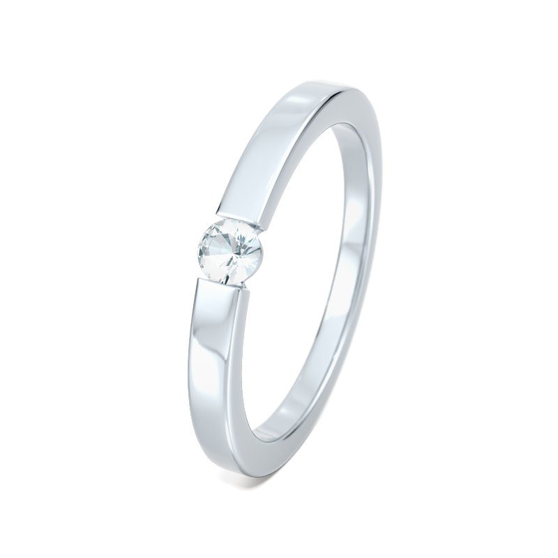 Aquamarin Sterlingsilberring Triest, Sterlingsilber 925, von vorn