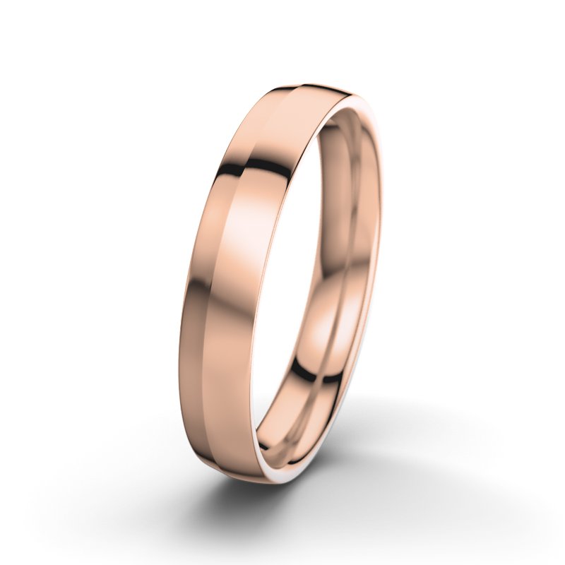 Kein Stein Rotgold poliertring Tristan M4, Rotgold 750 poliert, von vorn