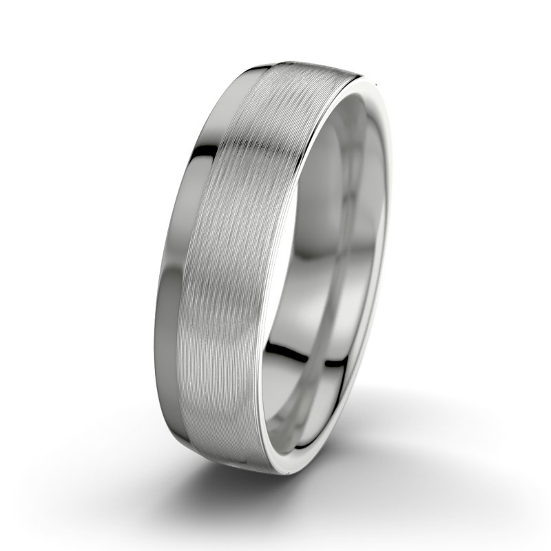 Kein Stein Palladium längsmattring Tristan M6, Palladium 950 längsmatt, von vorn