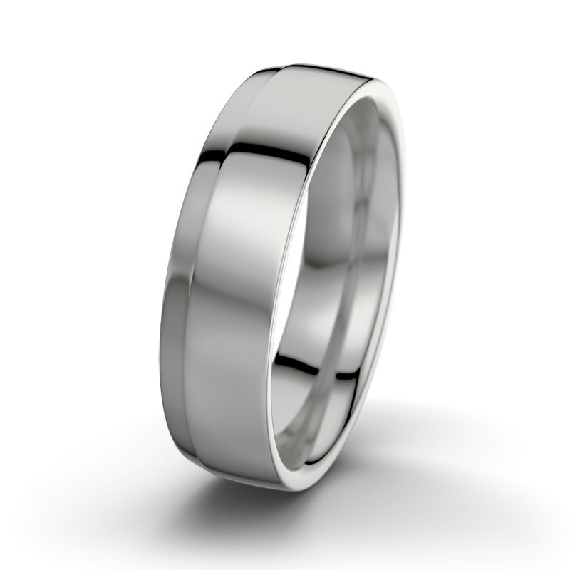 Kein Stein Palladium poliertring Tristan M6, Palladium 950 poliert, von vorn