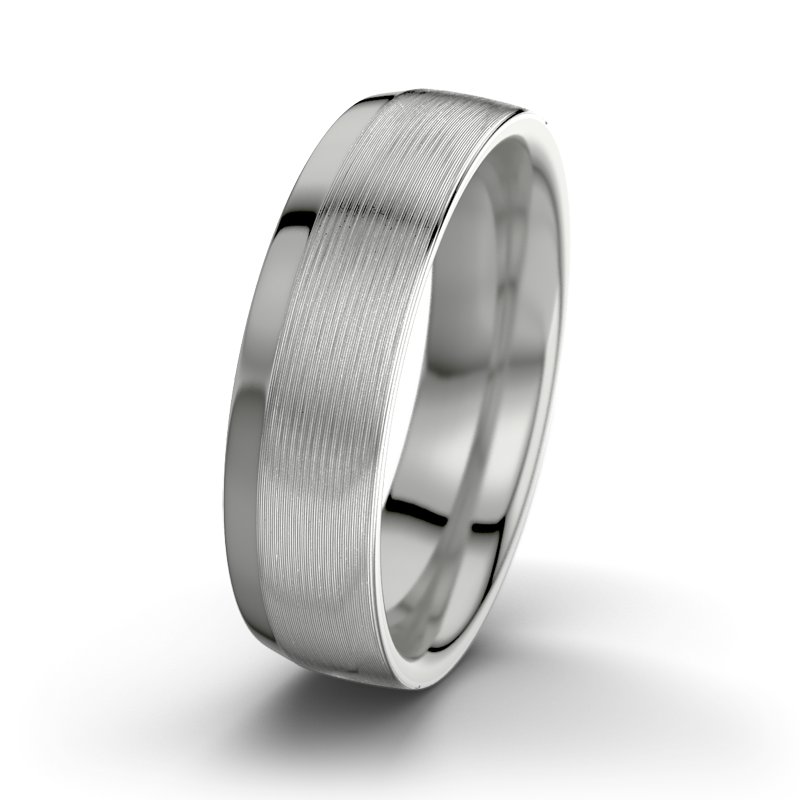 Kein Stein Platinum längsmattring Tristan M6, Platinum 950 längsmatt, von vorn