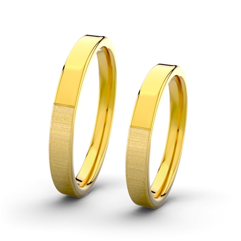 Kein Stein Gelbgold quermattring Victoria F3 P1, Gelbgold 375 quermatt, von vorn