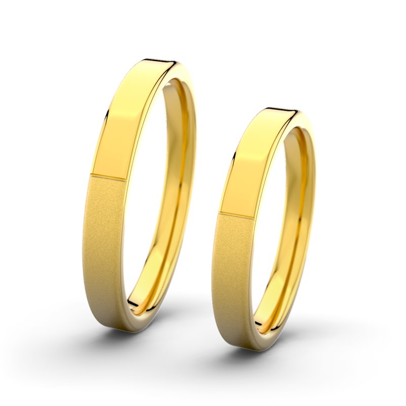 Kein Stein Gelbgold Sandmattfeinring Victoria F3 P1, Gelbgold 750 Sandmattfein, von vorn