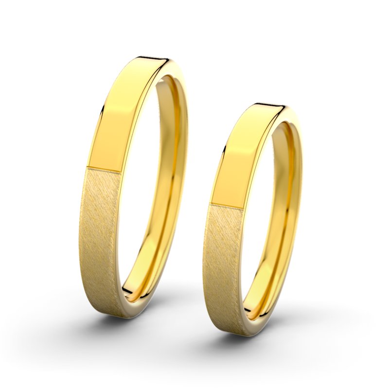 Kein Stein Gelbgold Schrägmattring Victoria F3 P1, Gelbgold 375 Schrägmatt, von vorn