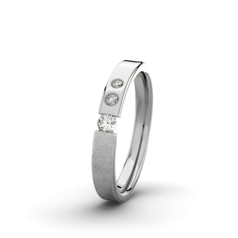 Diamantring Victoria F3 P1, Platinum 600 eismatt, von vorn