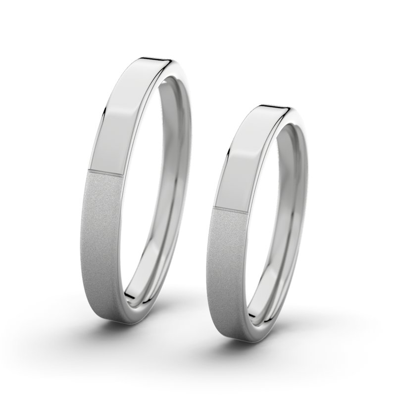 Kein Stein Platinum Sandmattfeinring Victoria F3 P1, Platinum 950 Sandmattfein, von vorn