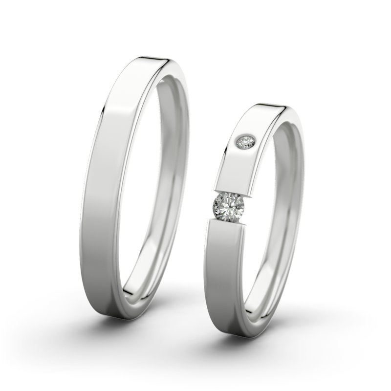 Diamantring Victoria F3 P1, Sterlingsilber 925 poliert, von vorn