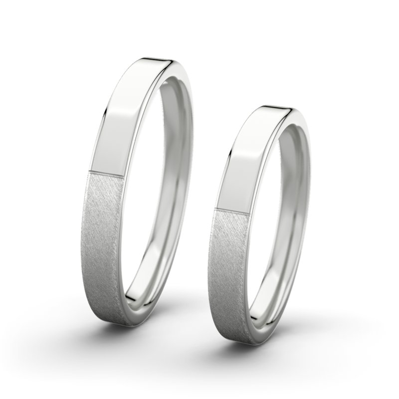 Kein Stein Sterlingsilber Schrägmattring Victoria F3 P1, Sterlingsilber 925 Schrägmatt, von vorn