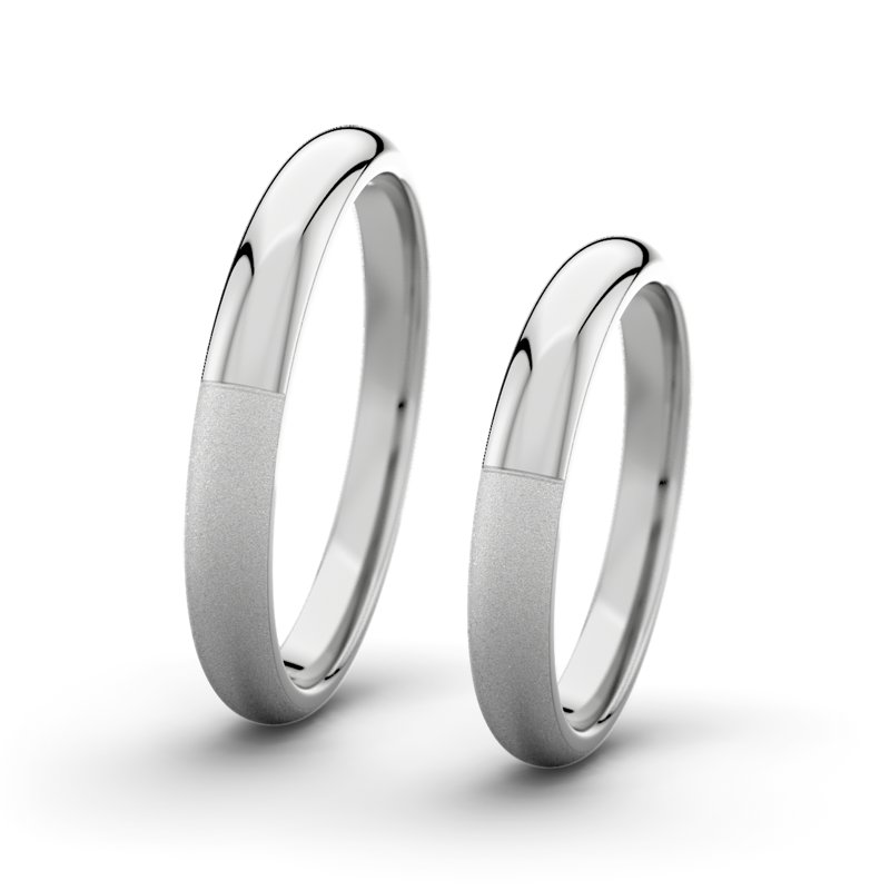 Kein Stein Palladium Sandmattfeinring Victoria F3 P5, Palladium 950 Sandmattfein, von vorn