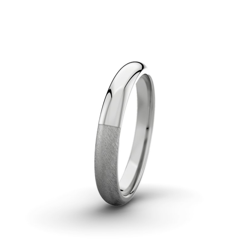 Kein Stein Platinum Schrägmattring Victoria F3 P5, Platinum 950 Schrägmatt, von vorn