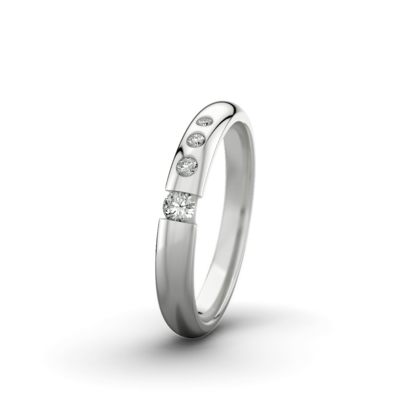 Diamantring Victoria F3 P5, Sterlingsilber 925 poliert, von vorn