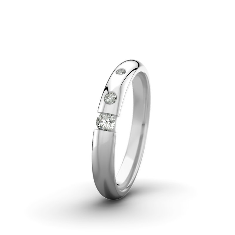 Diamantring Victoria F3 P5, Weißgold 375 poliert, von vorn