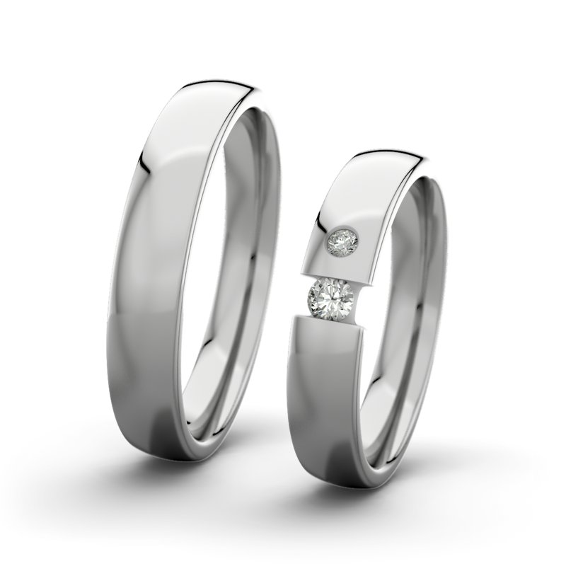 Diamantring Victoria F4 P3, Palladium 950 poliert, von vorn