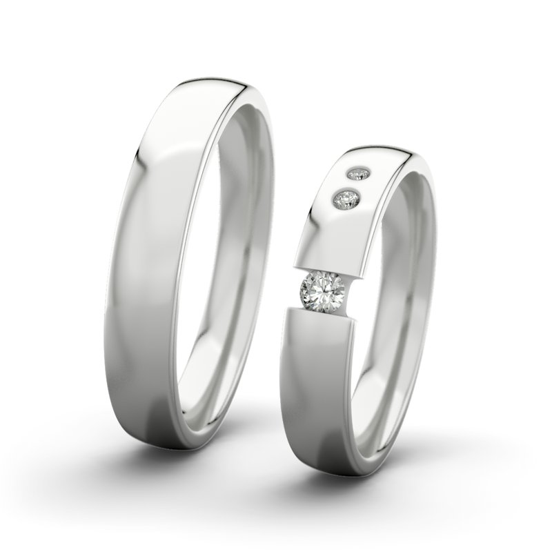 Diamantring Victoria F4 P3, Sterlingsilber 925 poliert, von vorn