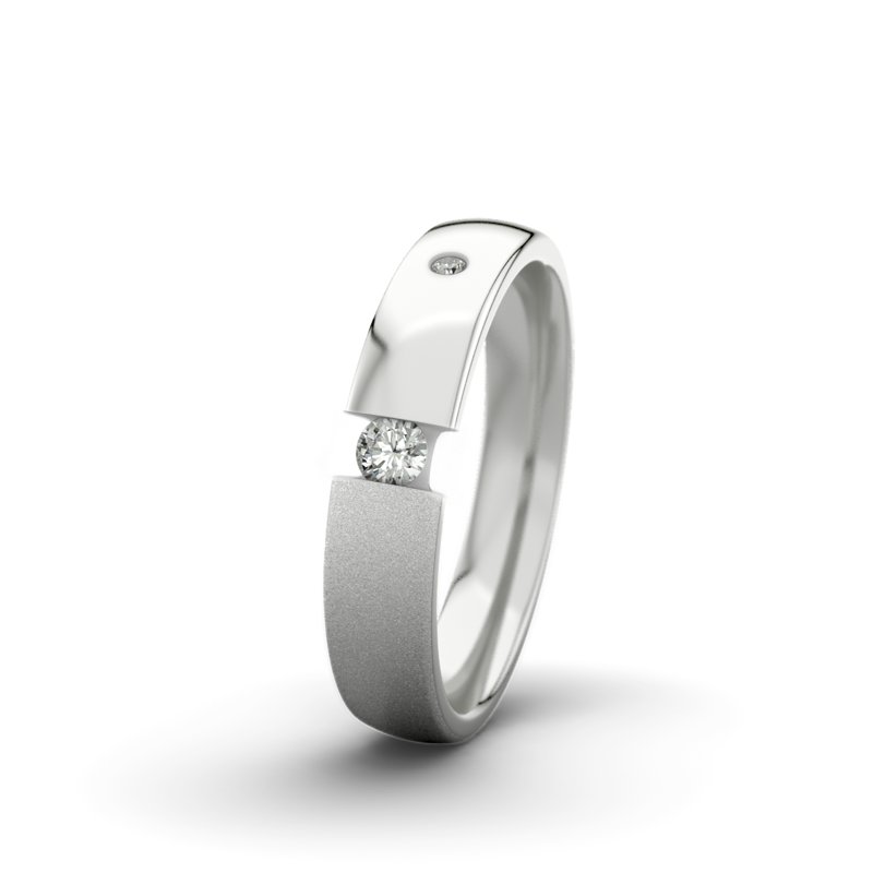 Diamantring Victoria F4 P3, Sterlingsilber 925 Sandmattfein, von vorn