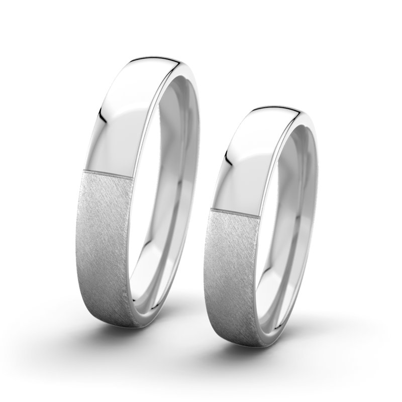 Kein Stein Weißgold Schrägmattring Victoria F4 P3, Weißgold 375 Schrägmatt, von vorn