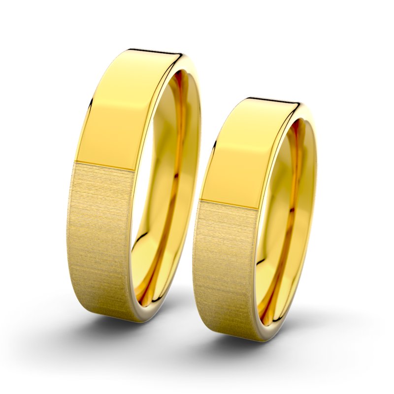 Kein Stein Gelbgold quermattring Victoria F5 P1, Gelbgold 375 quermatt, von vorn