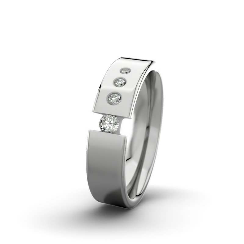 Diamantring Victoria F5 P1, Palladium 950 poliert, von vorn